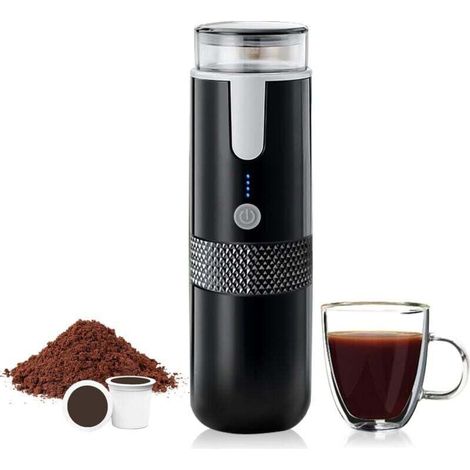Pair Tragbare Kaffeemaschine, Kompatibel Mit K-cup-kapseln. Gemahlener Kaffee. Handliche Kaffeemaschine Mit Manueller Steuerung Für Camping Und Wandern.