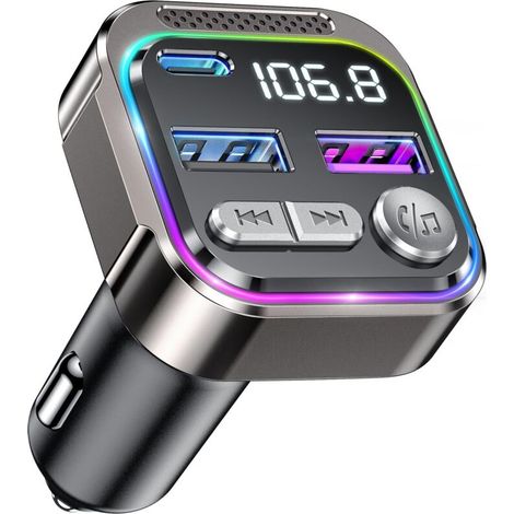 Pair Bluetooth-fm-autoradio-transmitter, Radio-transmitter Mit Zigarettenanzünderstecker, Usb-c-qc-pd-36-w-adapter, Bluetooth-autoradio Für Freisprecheinrichtung, Mp3-musikplayer Fürs Auto