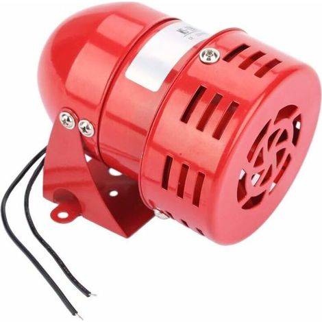 Pair Motoralarmsirene, Industriesirene 220 V, Mini-autoalarmanlage, Ringalarmanlage, Metallmotoralarmanlage 220 V, Elektrischer Diebstahlschutz Ms-190 (rot)