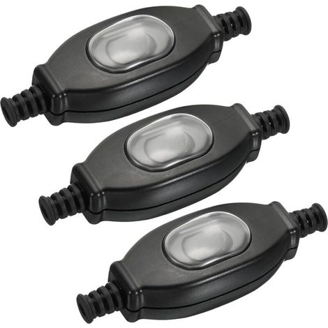 Pair 3 Stück Wasserdichte Inline-kabelschalter, Wippschalter Für Lampenkabel (ein/aus), 3a 250v Wechselstrom-geräteschalter, Lampenkabelschalter