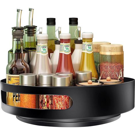 Pair 【lazy Susan Drehorganizer】25x25x5cm Drehplatte Aus Stahl • 360° Rotierend Für Küche, Bad & Zimmer • Einfach Zu Reinigen & Platzsparend