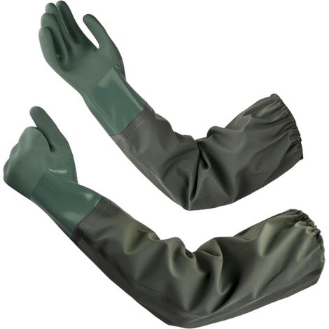 Pair 70 Cm Lange Gummihandschuhe Für Den Haushalt, Wasserdicht, Rutschfest, Schutzhandschuhe Für Teichreinigung, Chemische Industrie, Landwirtschaft, Fischerei, Bauwesen