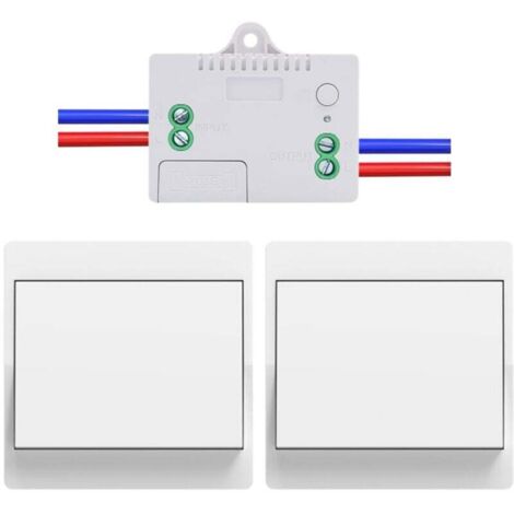 Pair Funk-eu-schalter, Batterielos, 2er-pack, Autarkes Funk-schalter-set, Batterieloser Funk-wechselschalter, Funkfernbedienungsschalter Für Die Hausbeleuchtung (eu 1-fach 2v1a)