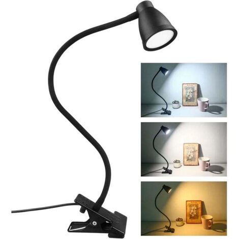 Pair Led-klemm-schreibtischlampe, 3 Farben, 5 Einstellbare Helligkeitsstufen, Usb-klemm-nachttischlampe, 360° Flexible Leselampe Mit Augenschutz Zum Lernen Und Arbeiten [energieklasse A+]