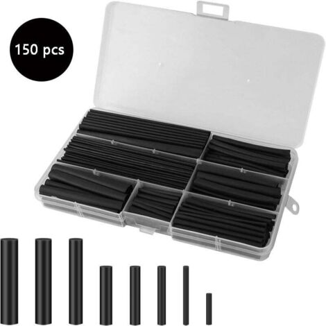 Pair 150-teiliges Schrumpfschlauch-set – Schwarz Für Reparaturen An Schaltungen, Kraftfahrzeugen Und Wasserkraftanlagen