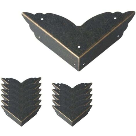 Pair Set Mit 12 Vintage-eckenschützern Aus Metall – Antik-stil – Kantenschutz Für Möbel – Für Tische, Kommoden, Schmuckkästchen
