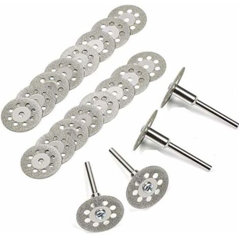 Pair Diamanttrennscheiben, 20 Stück 22 Mm Mini-diamanttrennscheiben Mit 4 Dornstangen Für Dremel-rotationswerkzeuge, Glas- Und Edelsteintrennscheiben Von Guazhuni