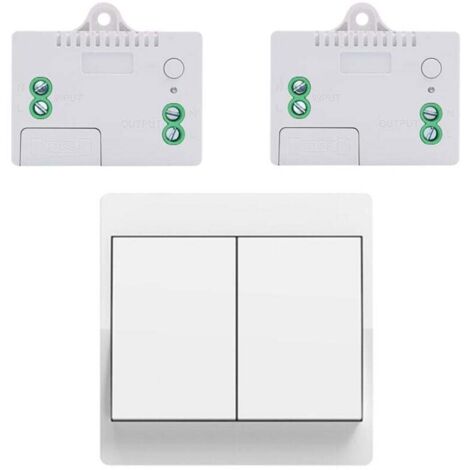 Pair Eu-funkschalter-set, Batterielos, Selbstversorgender Drahtloser Zweiwegeschalter, Drahtloser Funkfernbedienungsschalter Für Die Heimbeleuchtung (eu 2-fach 1v2a)