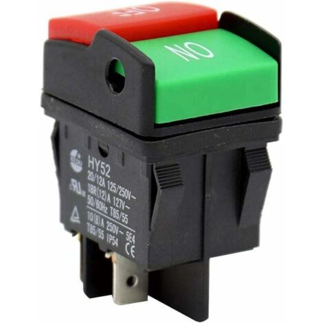 Pair Hy52 Sicherheitsschalter Für Geräte Mit Zweipoligem Stecker, 4-polig Für Leichte Industrieanwendungen, Waschmaschinenzubehör, Werkzeug, Langlebiger Elektrischer Druckknopf Für Mechanische Geräte