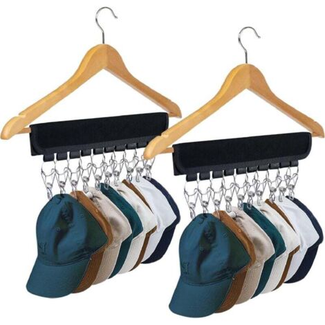Pair Set Mit 2 Hut-organizer-clips Für Kleiderbügel, Hutaufbewahrung Für Schlafzimmer Und Kleiderschrank, 10 Große Clips Zum Aufhängen Von Baseballkappen Und Caps