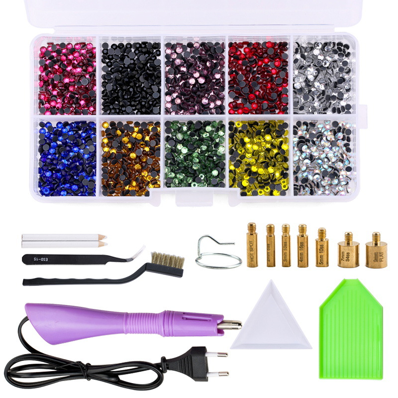 Dmc Purple-a Aufbügel-strassstein-applikationsset, 10-teiliges Werkzeugset Zur Gestaltung Und Dekoration Von Kleidung.