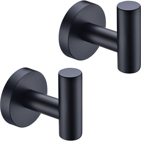 Pair 2 Stück Bademantelhaken Für Bad, Wc, Mantel, Handtuch, Hut, Edelstahl (schwarz)