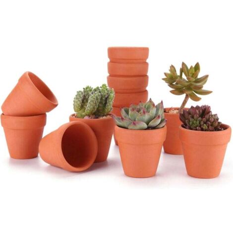 Pair 12 Terrakotta-sukkulententöpfe (6,5 Cm) Für Kakteen, Blumen Und Pflanzen Tontöpfe Für Kakteen, Sukkulenten, Blumen Und Gärtnerische Dekoration Für Hochzeiten, Partys, Wohnungen, Gärten Und Schlaf