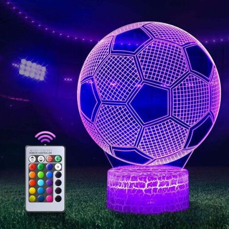 Pair 3d-led-fußball-nachtlicht Mit Fernbedienung, 7 Wählbaren Farben, Touch-schalter, Dimmbarem Usb-nachtlicht, Geburtstagsgeschenk, Weihnachtsgeschenk Für Mädchen Und Männer
