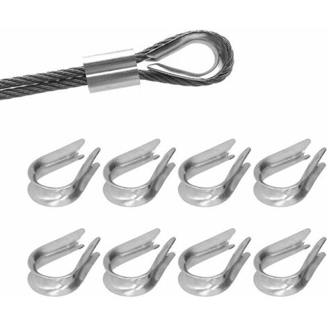 Pair 50 Stück Drahtseilösen, Drahtseilklemmen, Edelstahl-kabelrigging-werkzeuge Für Den Schiffbau (m4 (4 Mm))