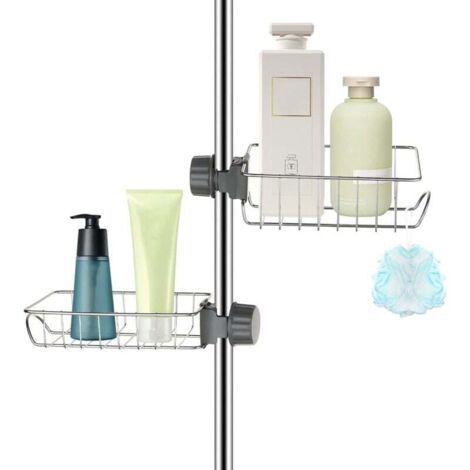 Pair 2x Duschablage Aus Edelstahl (ohne Bohren), Teleskopierbares Badezimmerregal Aus Edelstahl, Duschablagehalter, Duschseifenhalter, Duschablage Für Shampoo