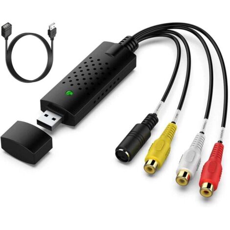 Pair Audio-/video-aufnahmekartenkonverter, Rca Usb 2.0 Konverter Digitalisiert Und Bearbeitet Videos Von Beliebigen Analogen Quellen, Einschließlich Vhs- Und Dvd-videorecordern