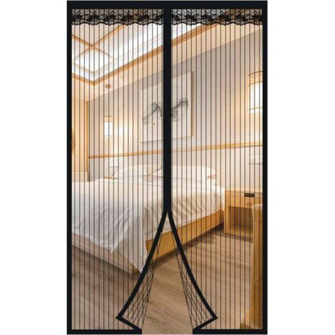 Pair Magnetische Moskitonetztür, 90 X 200 Cm, Magnetischer Fliegengitter Für Balkontüren, Kein Bohren Erforderlich, Insektenschutzgitter, Moskitonetztür, Drehtüren Für Terrasse/wohnzimmer