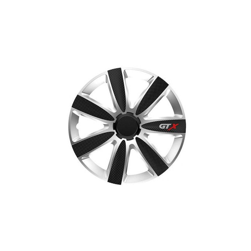 Radkappen Für Felgen Gtx Carbon Schwarz/silber - 16 Zoll