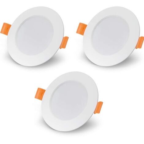 Pair 3er-set Integrierte Led-einbaustrahler – Schutzart Ip65 Für Badezimmer – 6 W Leistungsaufnahme (entspricht 50 W) – 345 Lumen – Neutralweiß – 6000 K