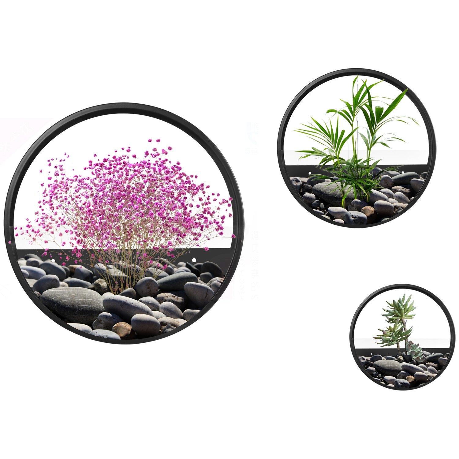 Blumentopfe 3er Set Wand Pflanzgefae Sukkulenten Kakteen Wandvase Stahl Schwarz Garten Wohnzimmer 213175345 213175345