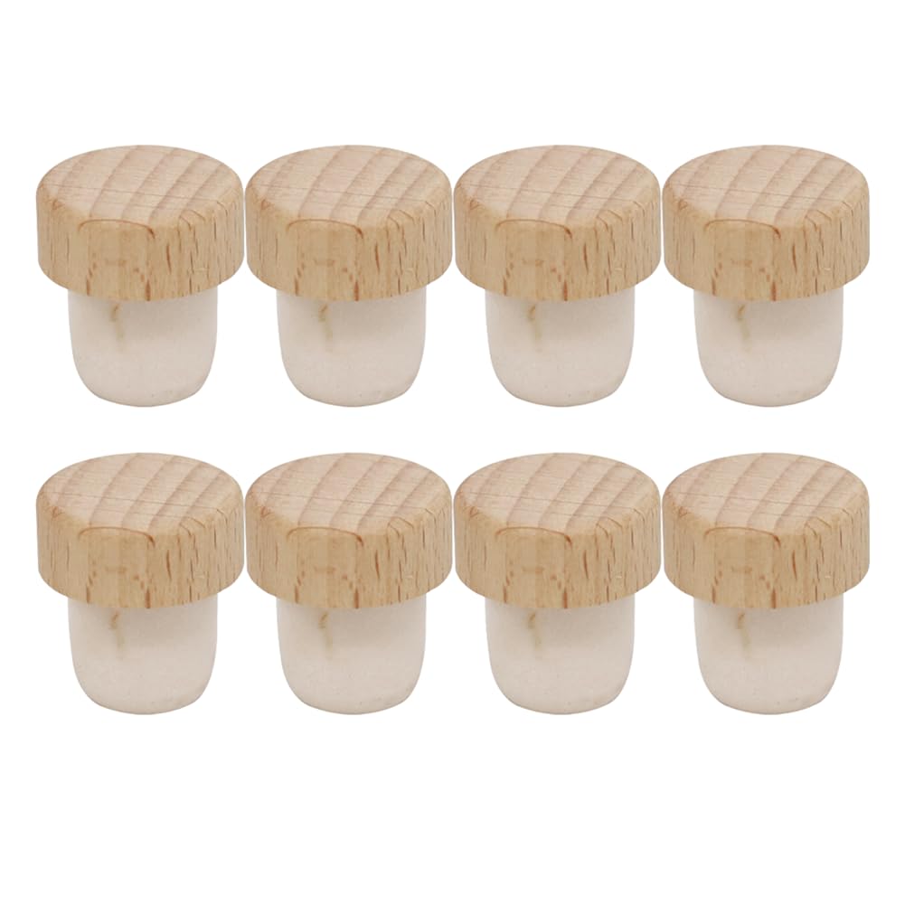 Wiederverwendbare T-förmige Flaschenverschlüsse – 3 × 2,2 Cm, Aus Holz Und Gummi, Geeignet Für Wein- Und Bierflaschen.