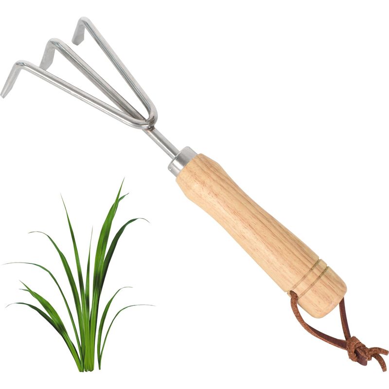 Dreizackige Gartenkralle, Bodenbelüfter, Handgartengerät, Handkultivator – Edelstahl – Zum Auflockern Und Belüften Des Bodens – Länge: 28,5 Cm