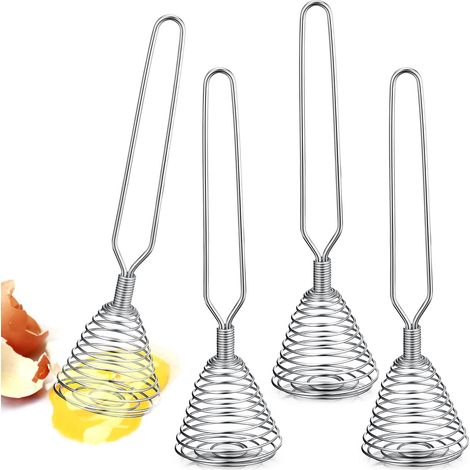 Set Mit 4 Französischen Federbesen Aus Edelstahl, 22 X 5 Cm, Silberfarben