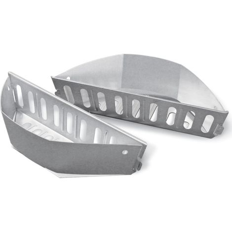 Holzkohlekörbe (2er-set) – Aus Robustem, Verzinktem Stahl, Ideal Zum Grillen Mit Holzkohle Und Briketts – 0,6 Mm Dick – Silber