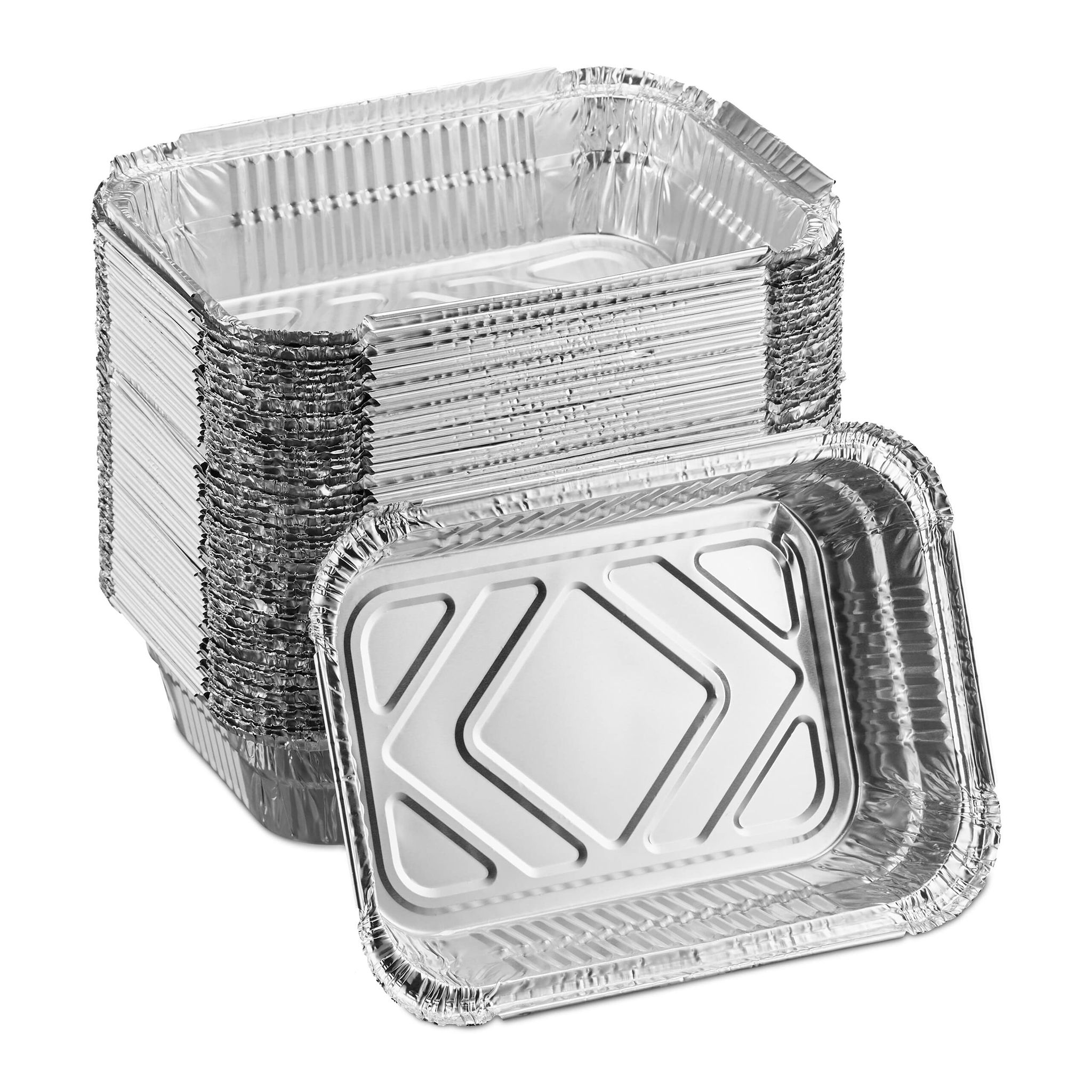 Fettauffangschalen, 50er-pack, Für Grillspeier, L X B: 19 X 14,5 Cm, Aluminium, Silber
