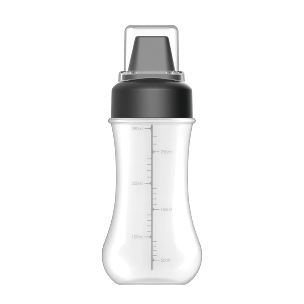 Extrudierte Gewürzflasche Mit 5 Löchern, Sprühflasche Mit Skala Für Ketchup, Salatdressing, Senfsauce, Wiederverwendbar, Nachfüllbar, Lebensmittelecht (schwarz)