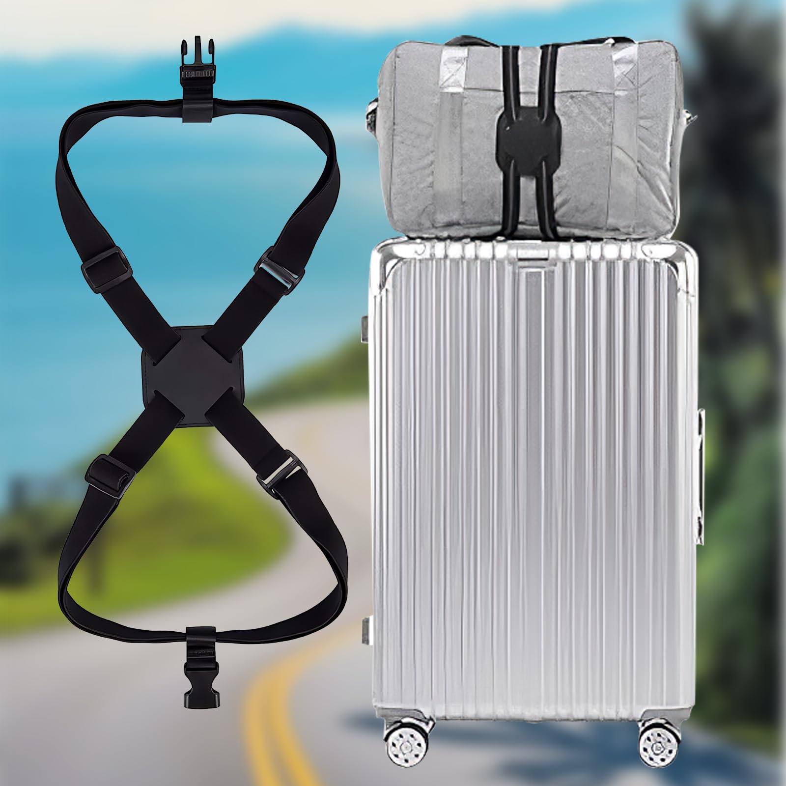 Gepäckgurte Für Koffer, Reisetaschen, Elastischer Gepäckgurt, Handgepäckkoffer, Tragegriff, Touristen-reisegurte, 68 Cm Breiter Elastischer Flughafengurt