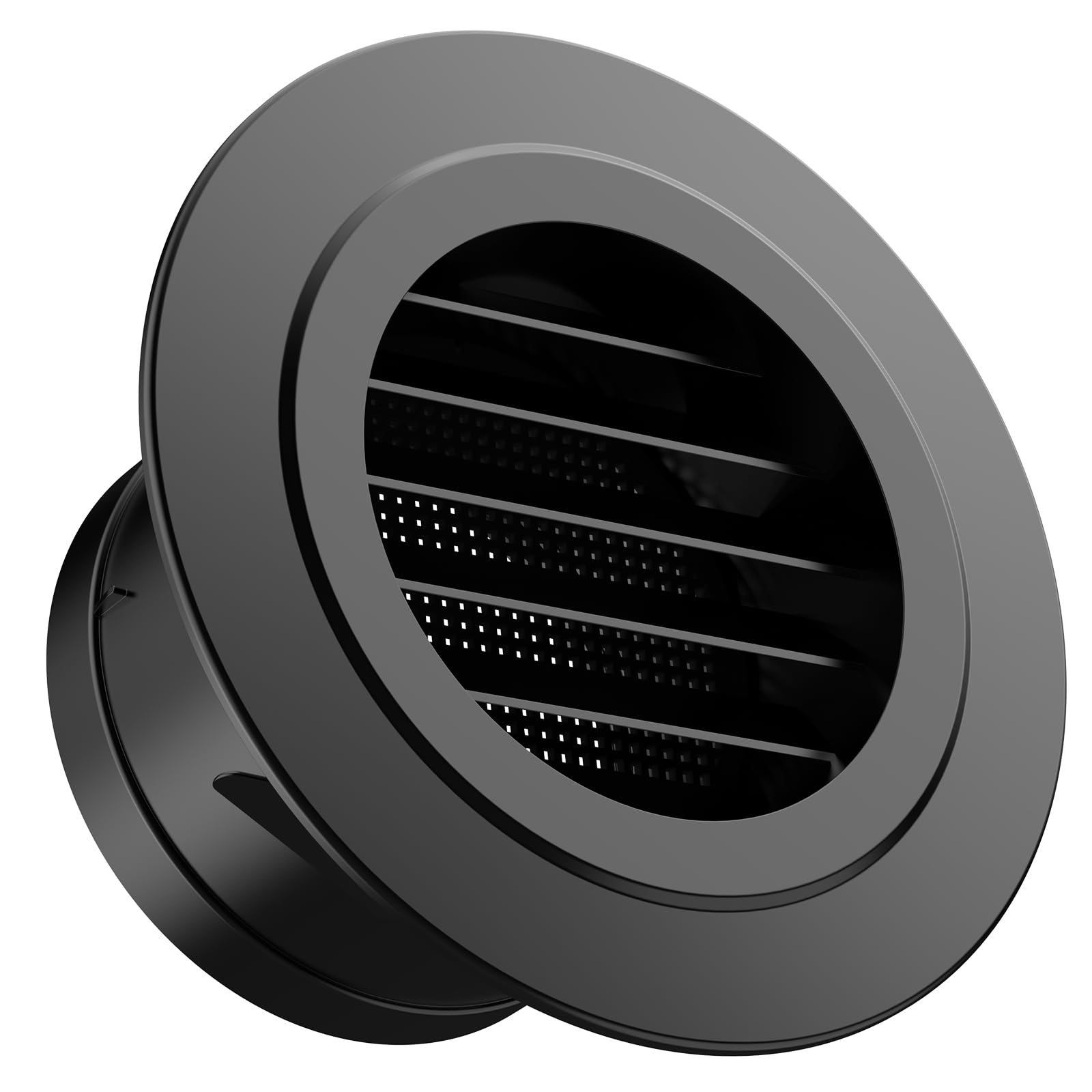 4-zoll-unterdachlüfter – Runde Luftauslassabdeckung (mit Integriertem Insektenschutzgitter) – Ideal Für Badezimmer, Küchen, Büros Und Wohnräume – Schwarz