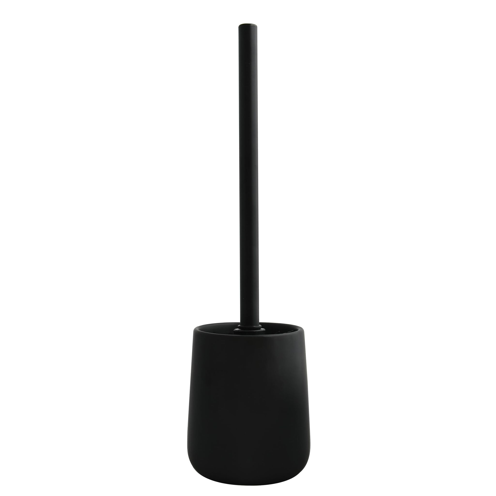 Wc-bürste Mit Keramikfuß – Strapazierfähige Borsten – 10,4 X 38,8 Cm – Freistehend – Klassisches Design – Schwarz