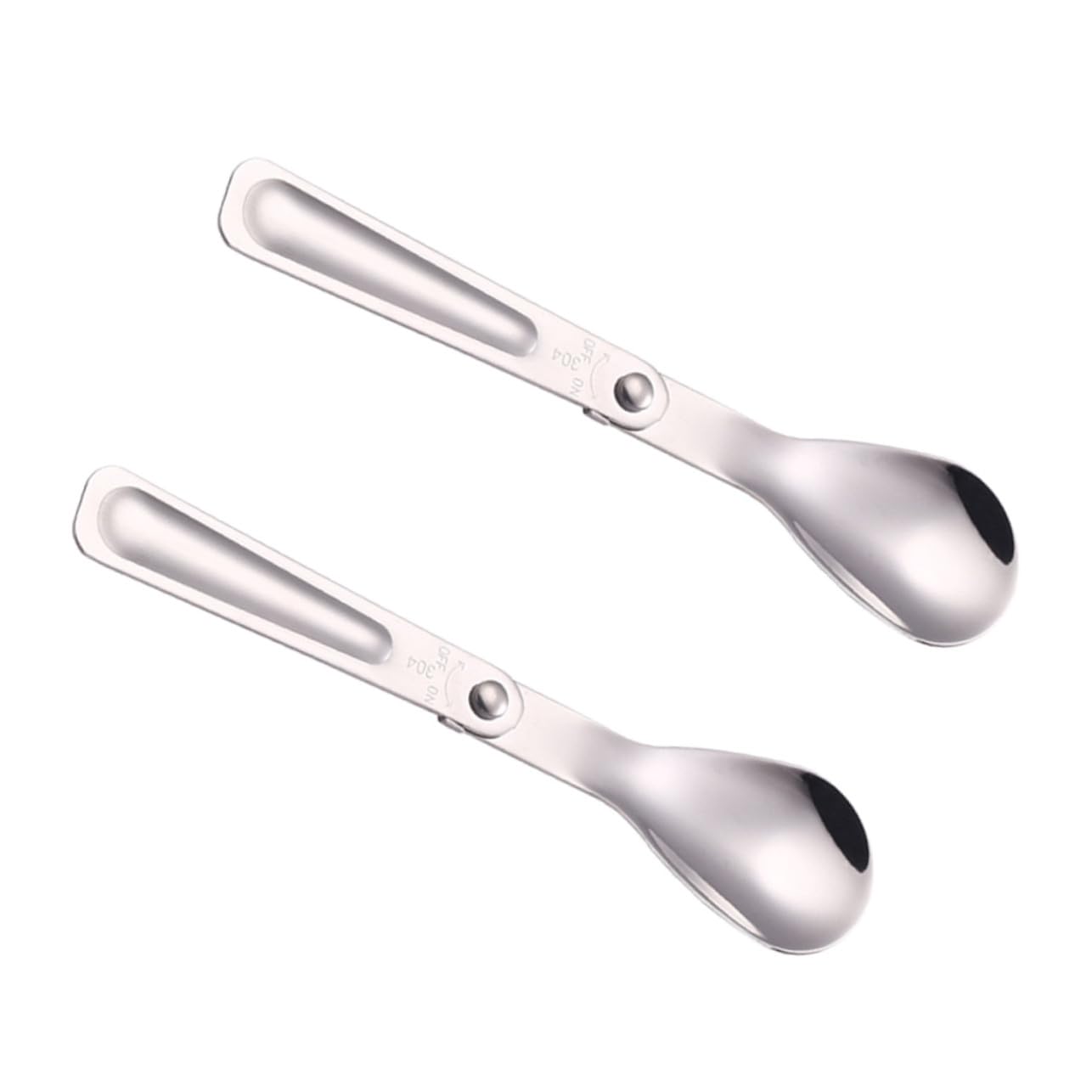 Set Mit 2 Zusammenklappbaren Edelstahllöffeln – Tragbares Reisebesteck Für Camping, Picknicks Und Outdoor-aktivitäten – Multifunktionales Edelstahlgeschirr, Platzsparend