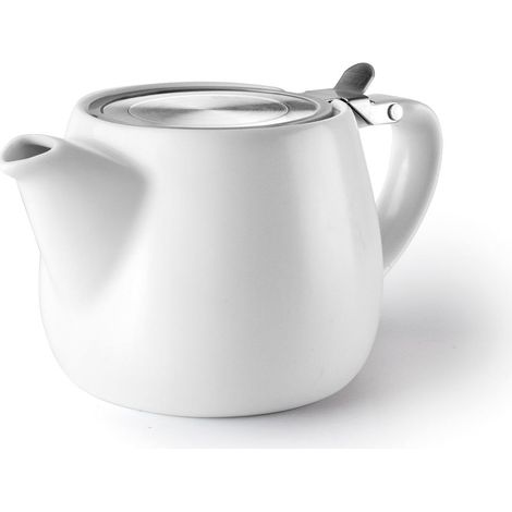 Weiße Porzellan-teekanne – 540 Ml. Diese Teekanne Mit Großem Fassungsvermögen Zeichnet Sich Durch Eine Makellose, Fehlerlose Weiße Emaille Von Exquisiter Eleganz Aus.