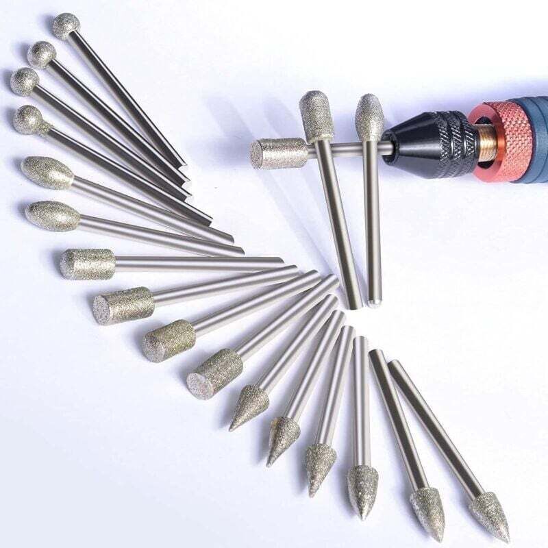 Diamantfräser Zum Schnitzen Und Polieren – 20er-pack, 3,17 Mm Schaft, Ideal Für Stein, Glas, Keramik Und Gestein