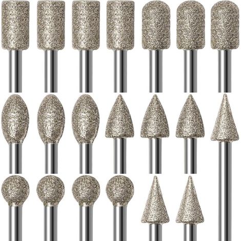 Diamantfräser-set Zum Schnitzen, 20-teiliges Polierset, Zubehör Für Rotationswerkzeuge, 1/8"-schaft Zum Gravieren, Schleifen, Bearbeiten Von Stein, Gestein, Schmuck, Glas Und Keramik