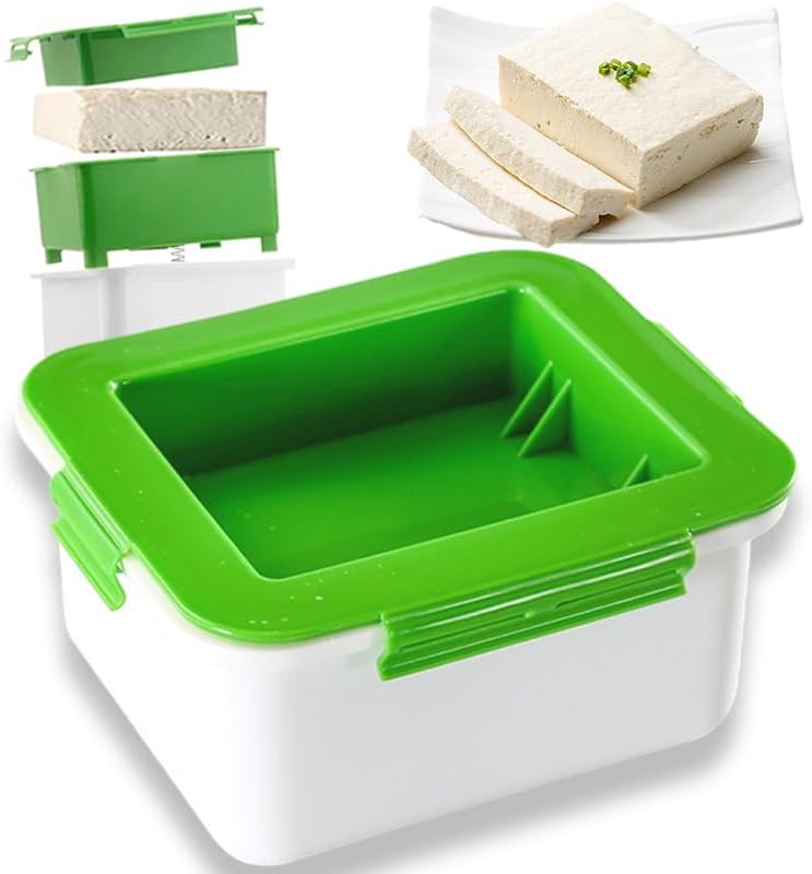 Tofupresse, Selbstgemachte Tofupresse Mit Abtropfbehälter, Original Tofupresse, Einfach Und Effektiv, Selbstgemachte Wasserpresse Mit Abtropfbehälter Für Frischeren, Schmackhafteren Tofu, Praktisch (g