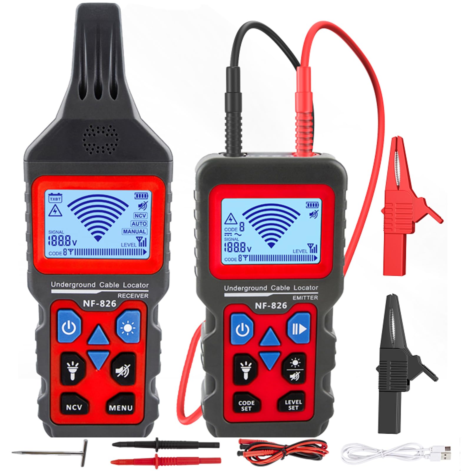 Nf - 826 Erdkabeldetektor Locator Wire Tracker Detector, Wand- Und Erdkabeldetektor. Kurzschlussschalter.