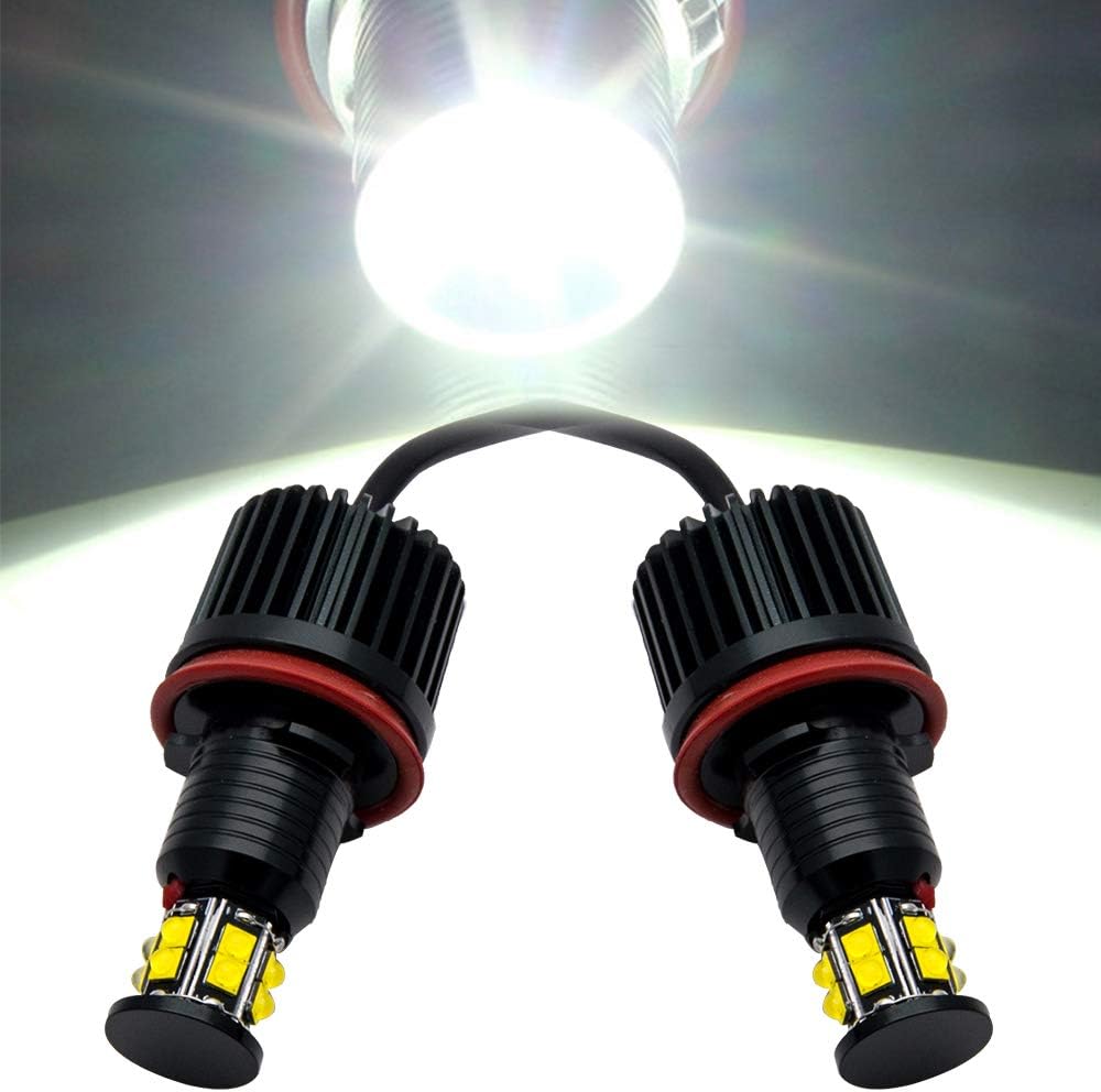 2pcs H8 40w Led Angel Eyes Ohne Fehler Canbus Phare Halo Ring Indicator De 3600lm 6000k Weiß Für E92 E81 E82 E87 E88 E90 E91 E93 E63 E64 E70 Serien 1/3/5/7/x/z