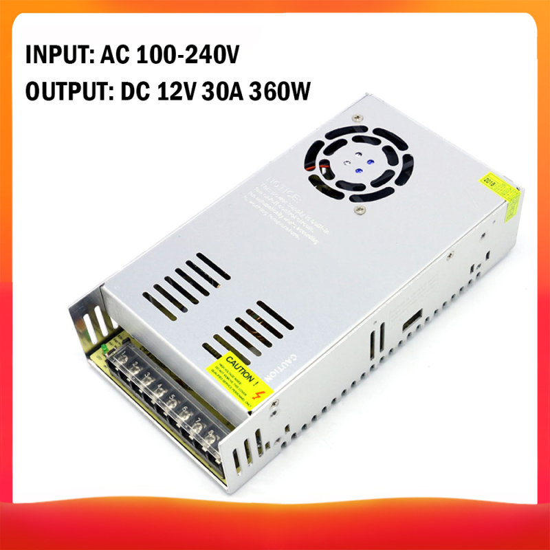 Spannungswandler (ac 100–240 V Auf Dc 12 V, 30 A, 360 W), Geregeltes Schaltnetzteil, Adapter/konverter Für Led-streifen, Kameras, Computer, Radioprojekte