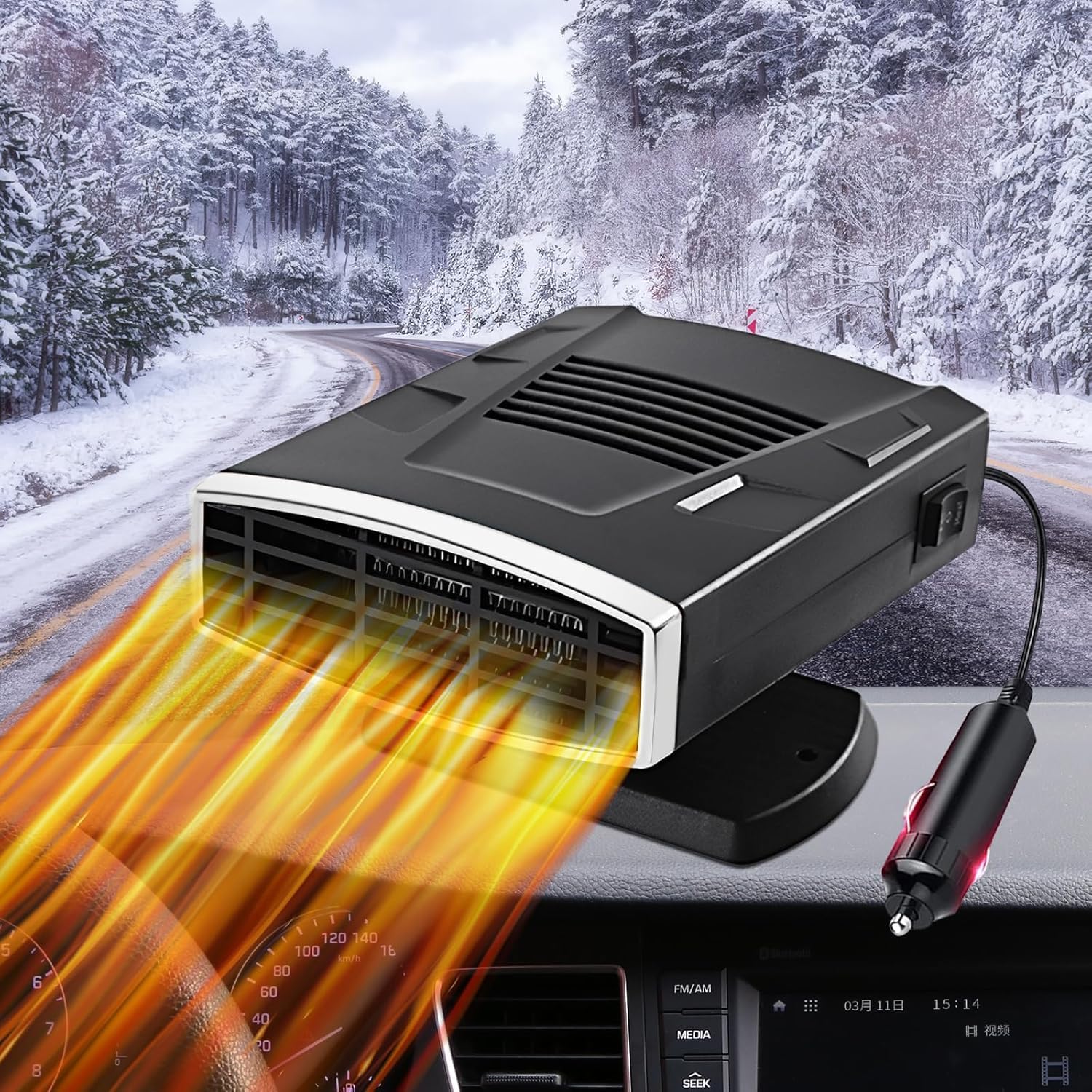 Autoheizung, 12 V, 150 W, Tragbarer Zigarettenanzünder, 2-in-1-heiz- Und Kühlfunktion, Windschutzscheiben-entfroster, Fenster-entfroster Für Auto