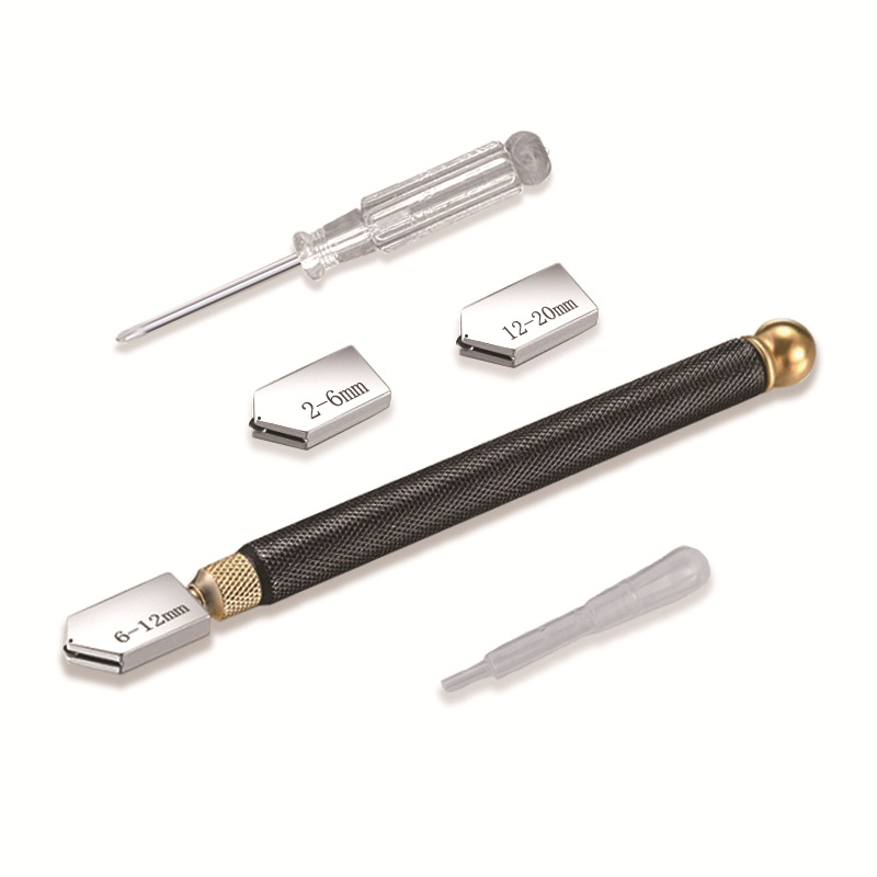 Glasmesserset Multifunktions-marmorfliesen-rollenmesserkopf Mit Schwarzem Diamantpaddel