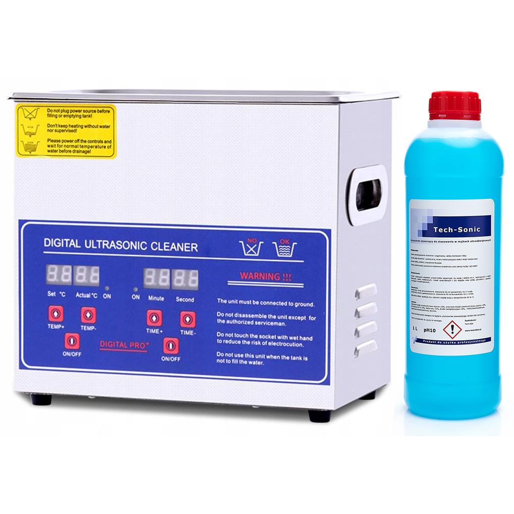 3,2-liter-ultraschallreiniger Mit Heizung Und Display Ps-20a + 1 Liter Techsonic-reinigungsflüssigkeit