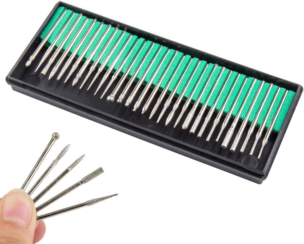 Diamantschleifkopf, Schleifnadeln 30 Sätze Elektrischer Schleifkopf 3 Mm