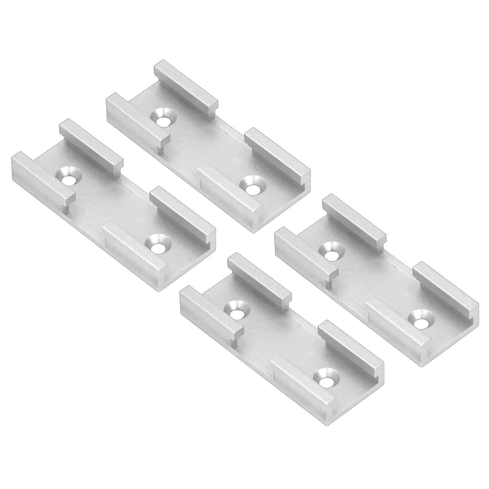 4-teiliges Zubehörset Aus Aluminiumlegierung Für T-schienenkreuzungen Im Schreinerhandwerk – Silberner Schienenverbinder Für Verbindungsstücke