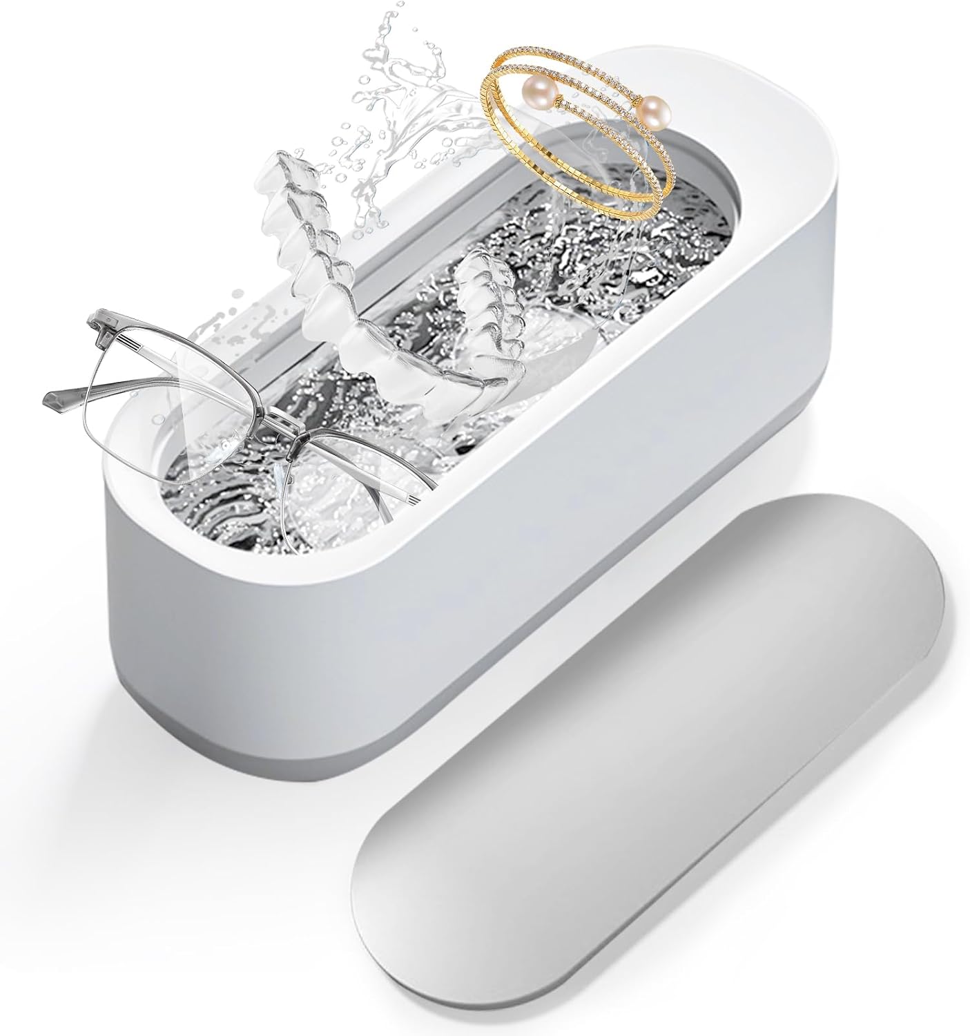 Ultraschallreiniger, 300 Ml, 45 Khz, Professionelles Sus304-edelstahl, Leise Ultraschall-reinigungsmaschine Für Schmuck, Brillen, Uhren, Zahnersatz, Bürste, Rasierer, Ein-knopf-schalter