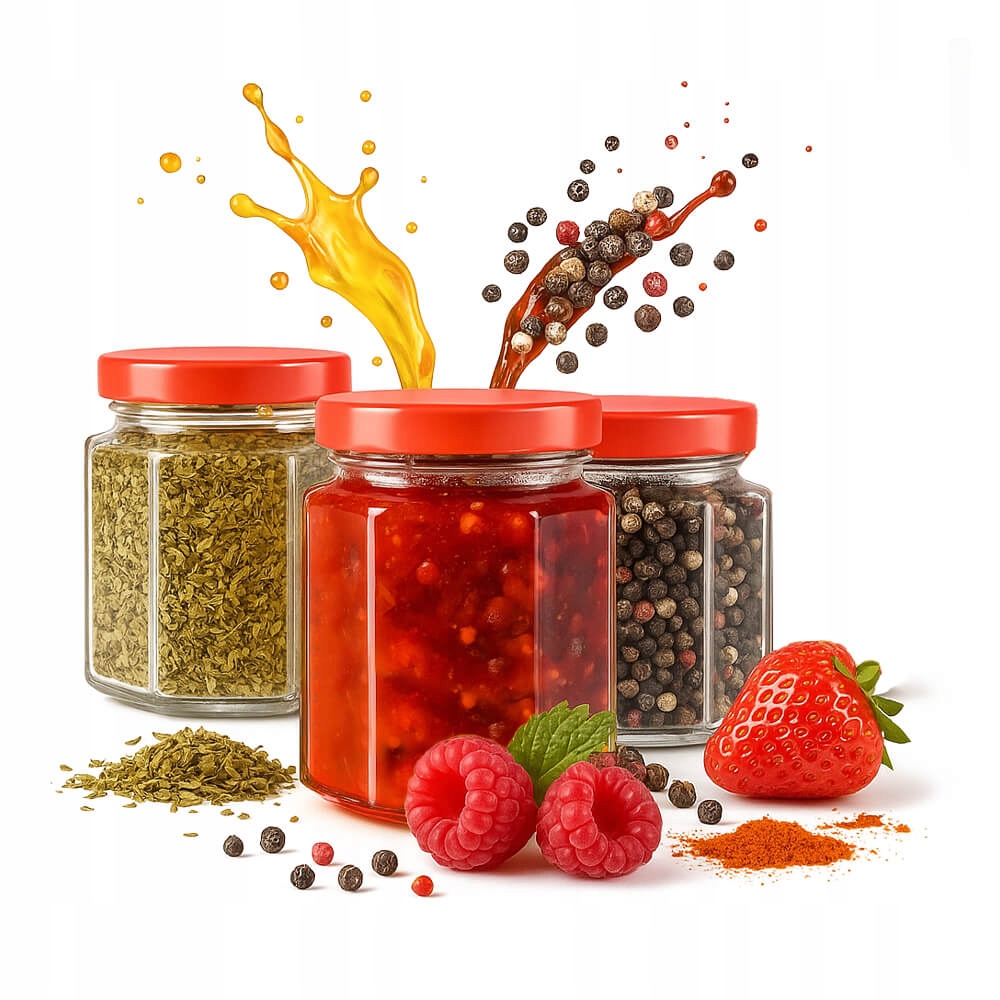 50x Glasgefäße 200ml Sechseckig Für Marmelade, Honig, Konfitüre, Gewürze, Saft