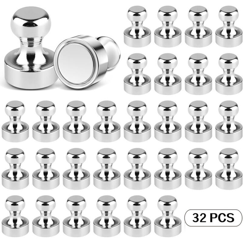 32 Neodym-magnete Für Kühlschrank Und Whiteboard – 10 Mm Durchmesser, 2 Mm Dicke, Silberfarben – Ulisem